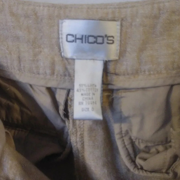 Chico's Linen Blended Brown Pants - Picture 4 of 6